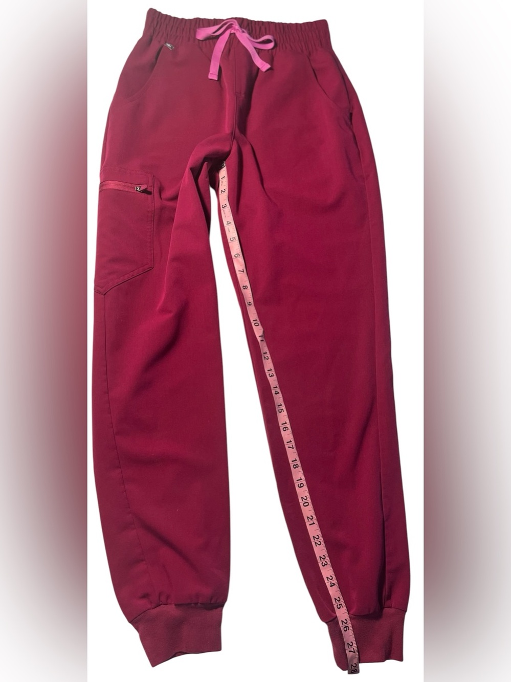 🩷FIGS Zamora High-Waisted Jogger Scrub Pants. Color-Dark Magenta. Size-XS. EUC - Picture 8 of 12